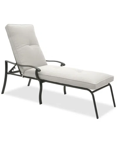 Agio Wythburn Mix And Match Lattice Outdoor Chaise Lounge In Pearl White,pewter Finish
