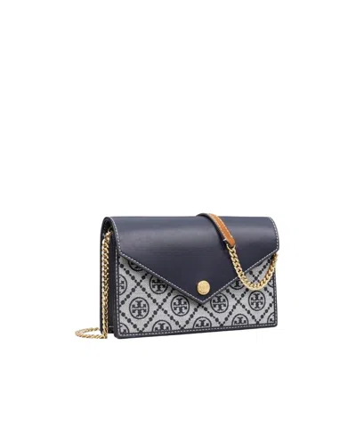 Tory Burch T Monogram Envelope Chain Wallet In Tory Navy