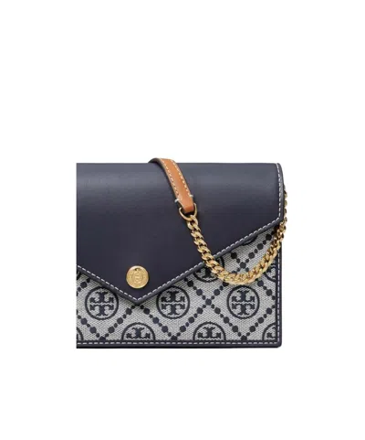 Tory Burch T Monogram Envelope Chain Wallet In Tory Navy