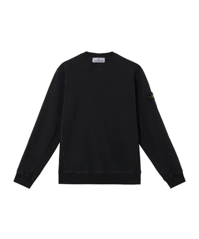 Stone Island Sweater With Logo In Blue