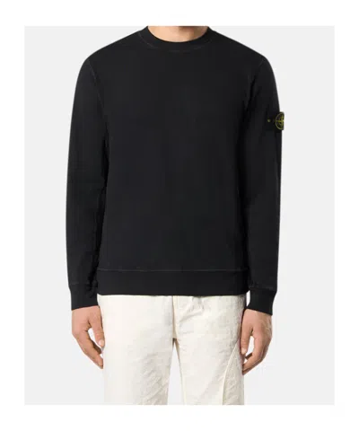 Stone Island Sweater With Logo In Blue