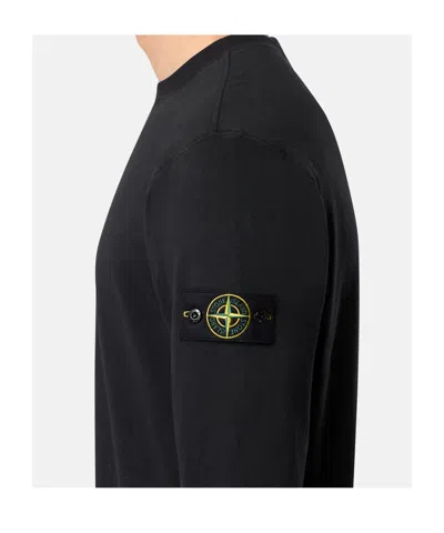 Stone Island Sweater With Logo In Blue