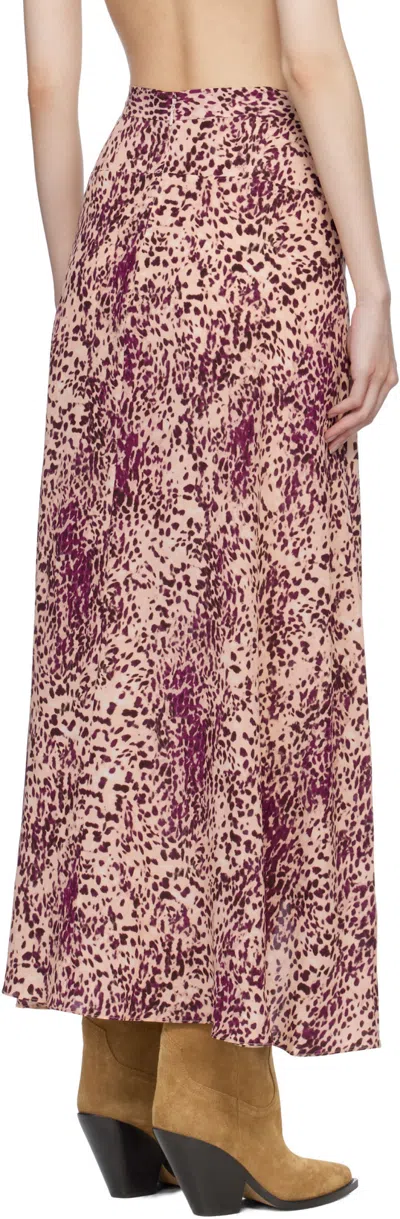 Isabel Marant Fuchsia Printed Sakura Nude Skirt In Purple-ecru