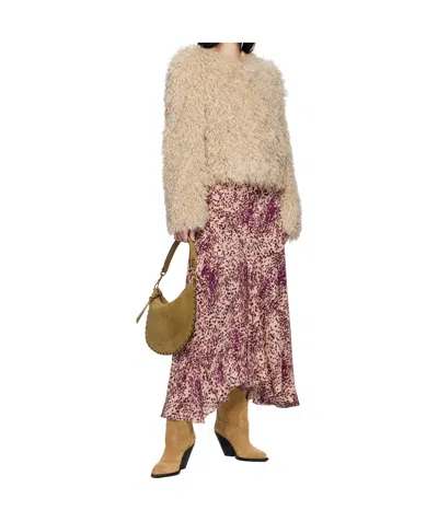 Isabel Marant Fuchsia Printed Sakura Nude Skirt In Purple-ecru