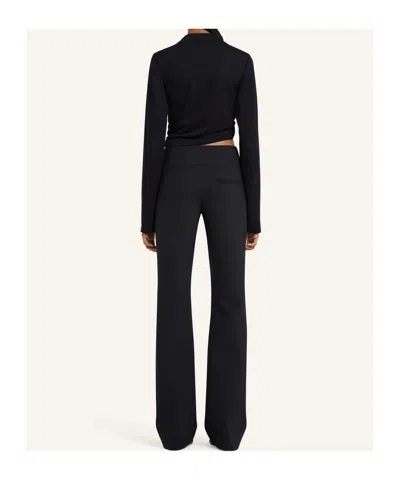 Courrèges Cropped Wool Polo In Black