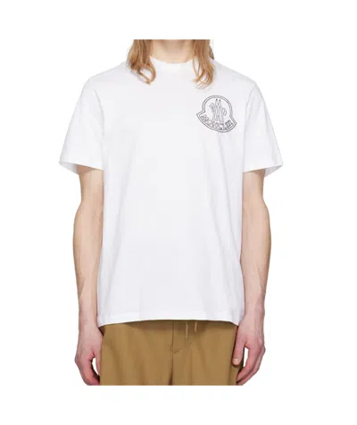 Moncler Men Cotton Pack Of Three Logo Patch T-shirts In White