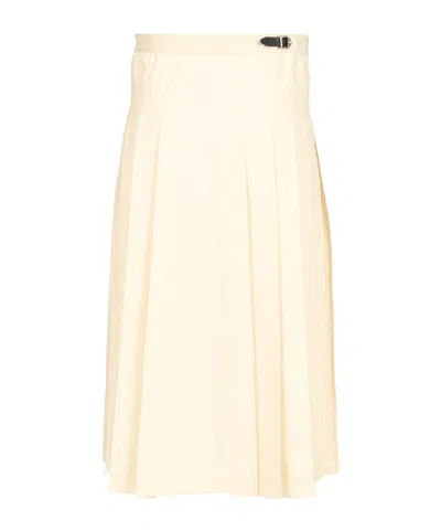 Durazzi Milano Pleated Midi Skirt In Nude