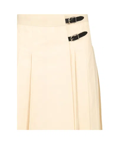 Durazzi Milano Pleated Midi Skirt In Nude