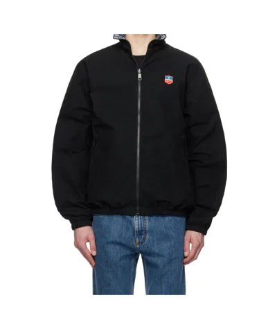 Bally Black & Blue Check Reversible Jacket In Black