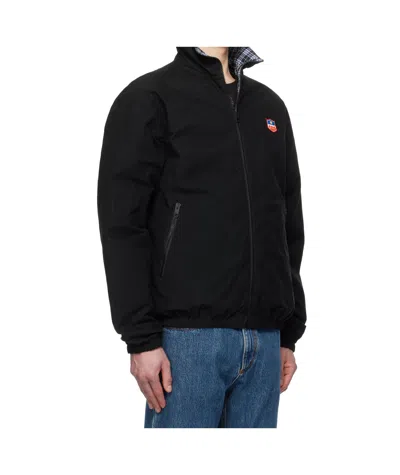 Bally Black & Blue Check Reversible Jacket In Black