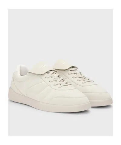 Hugo Boss Nubuck-effect Trainers With Foldover Tongue In White