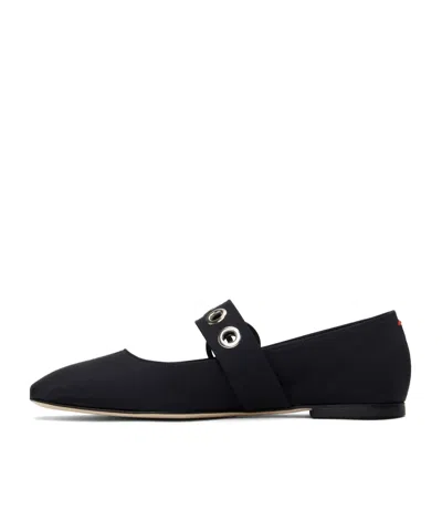Aeyde Aeydē Nappa Leather Flats With Circular Hardware Detail In Black