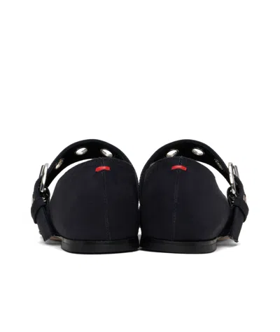 Aeyde Aeydē Nappa Leather Flats With Circular Hardware Detail In Black