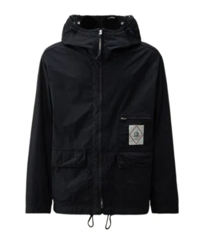 C.p. Company C.p.company Men Goggle 50 Yarns Jacket With Hood In Black