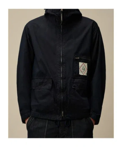 C.p. Company C.p.company Men Goggle 50 Yarns Jacket With Hood In Black