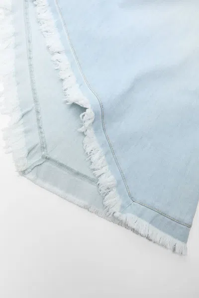 Acne Studios Denim Dress Asymmetric Sleeveless Frayed Hem In Blue