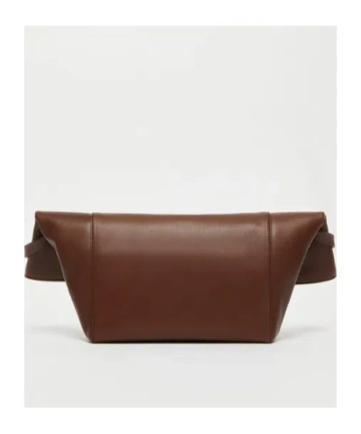 Max Mara Maxmara Women Mmclaspclutch - Small Natural Leather Clutch Bag In Brown