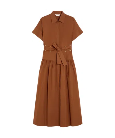 Max Mara Caramel-coloured Shirt Dress In Brown