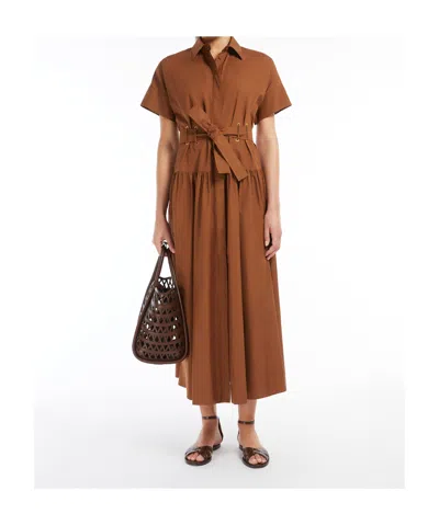 Max Mara Caramel-coloured Shirt Dress In Brown