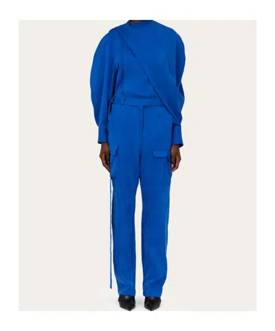 Ferragamo Cargo Pants Lyocell Belt Loops In Blue