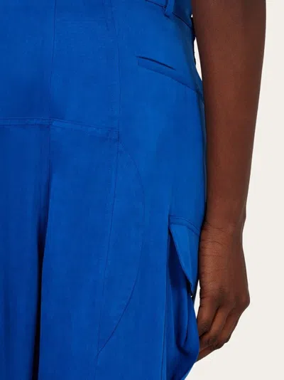 Ferragamo Cargo Pants Lyocell Belt Loops In Blue