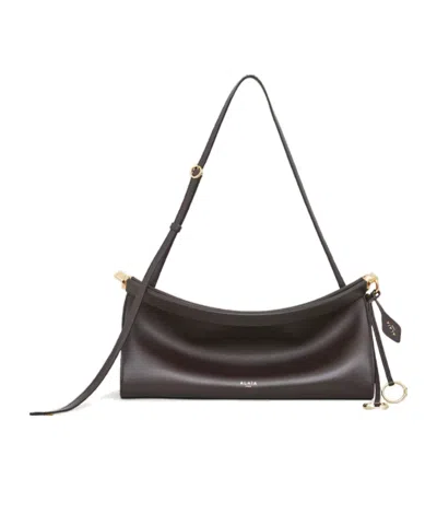 Alaïa Le Click Small Shoulder Bag In Glossy Leather In Black