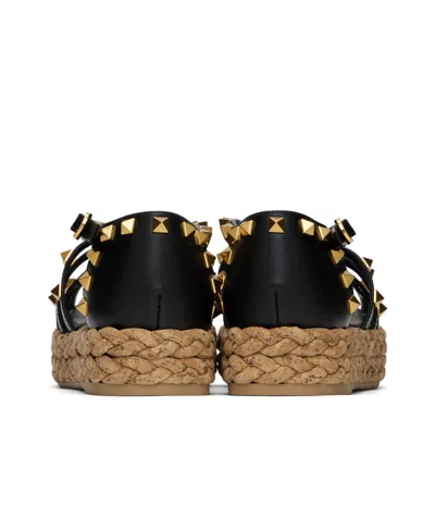 Valentino Garavani Valentino Rockstud 30 Leather Platform Sandal In Black