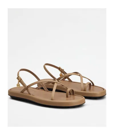 Tod's Sandals In Leather In Brown