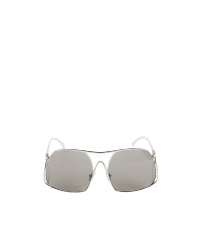 Miu Miu Silver Ombre Sunglasses In Gray