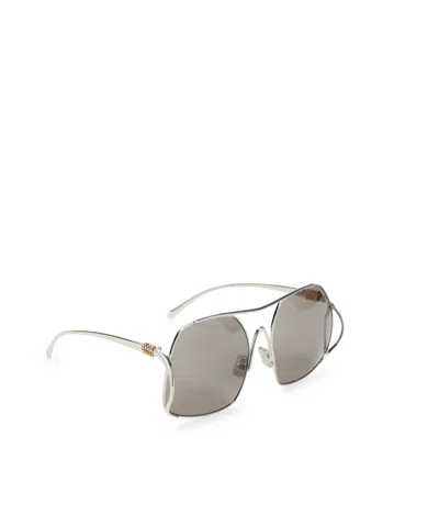 Miu Miu Silver Ombre Sunglasses In Gray