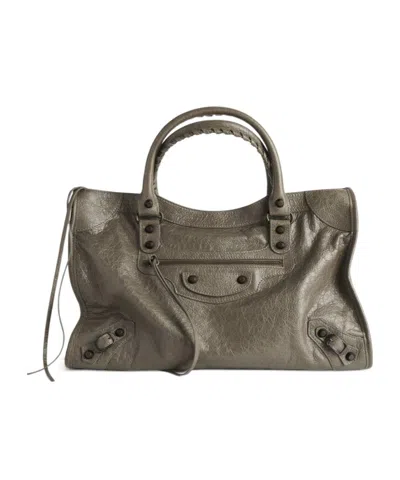Balenciaga Women's City Medium Leather Handbag In Green
