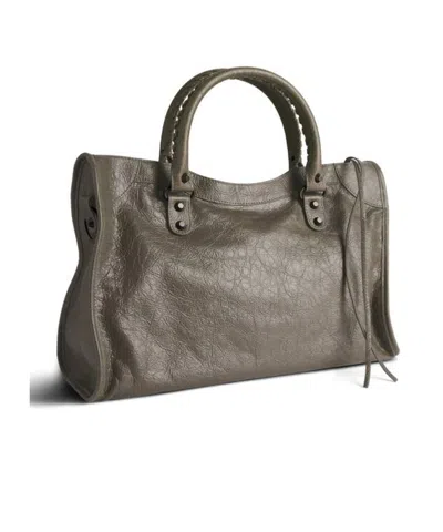 Balenciaga Women's City Medium Leather Handbag In Green
