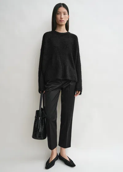 Totême Biella Round-neck Sweater In Black Alpaca In Black