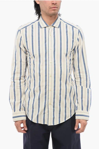 Brian Dales Balanced Striped Shirt With Spread Collar