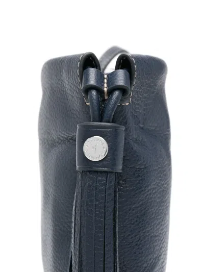 Aspinal Of London Womens Navy Hudson Small Leather Drawstring Crossbody Bag In Blue