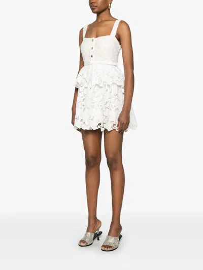 Self-portrait Self Portrait 'lace' Dress In White Polyamide Blend Women In White