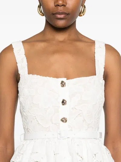 Self-portrait Self Portrait 'lace' Dress In White Polyamide Blend Women In White