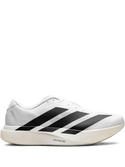 Adidas Originals Adidas Adizero Evo White Sneakers With Signature 3-stripes In Gray