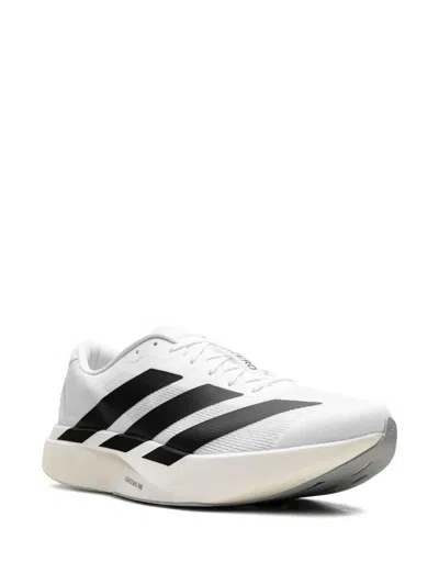 Adidas Originals Adidas Adizero Evo White Sneakers With Signature 3-stripes In Gray