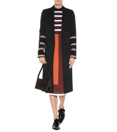 Shop Victoria Beckham Striped Wool-blend Dress In Multicoloured