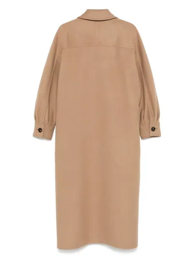 Max Mara Aldo Single-breasted Long Coat In Brown