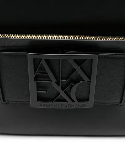 Armani Exchange Logo-plaque Backpack In Black