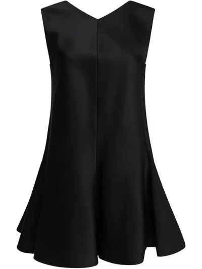 Khaite Mel V-neck Mini Dress In Black