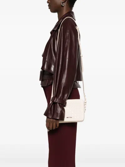 Aspinal Of London Leather Slot Weave Camera Bag In Ivory