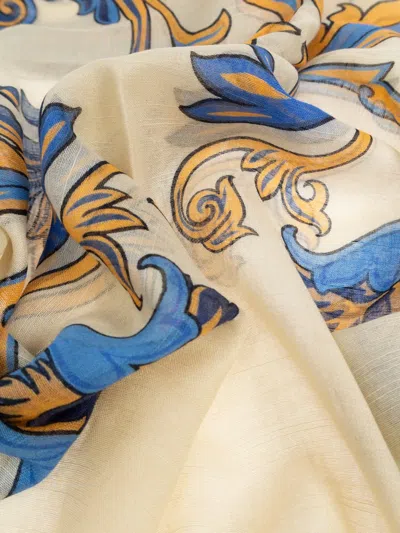 Etro Floral Printed Scarf In Neutral