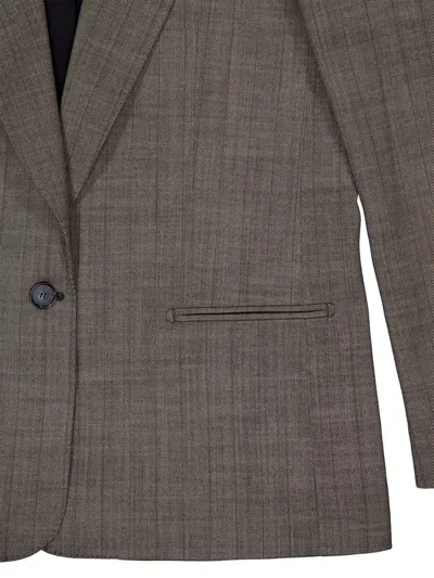 Stella Mccartney Women's Embroidered Wool Oversize Blazer In Brown