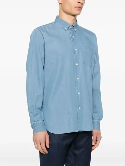 Woolrich Blue Button Down Shirt In Blue