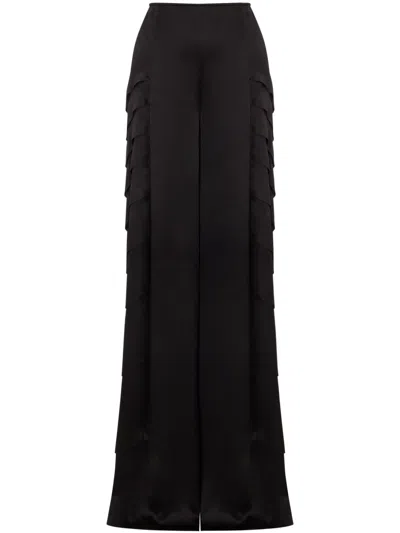 Alberta Ferretti Layered-panel Trousers In Black
