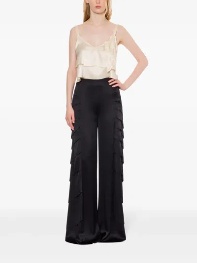 Alberta Ferretti Layered-panel Trousers In Black