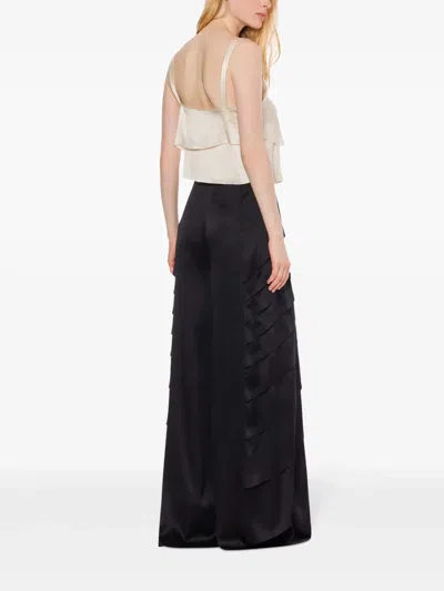 Alberta Ferretti Layered-panel Trousers In Black